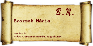 Brozsek Mária névjegykártya